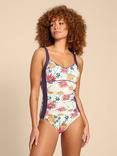 White Stuff Splash Swimsuit, Ivory/Multi