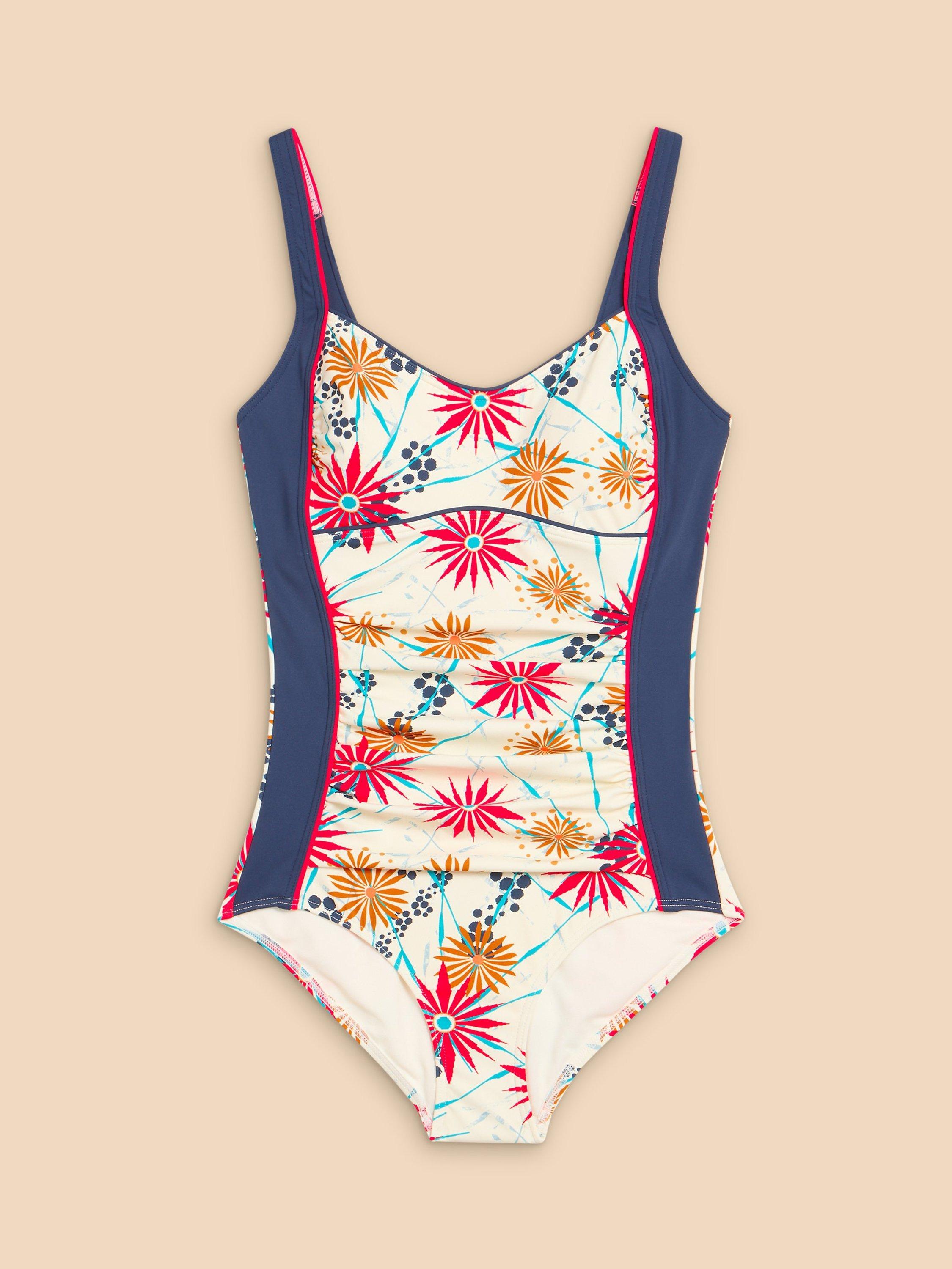 Product image 5 of 7, which shows White Stuff Splash Swimsuit, Ivory/Multi, 6