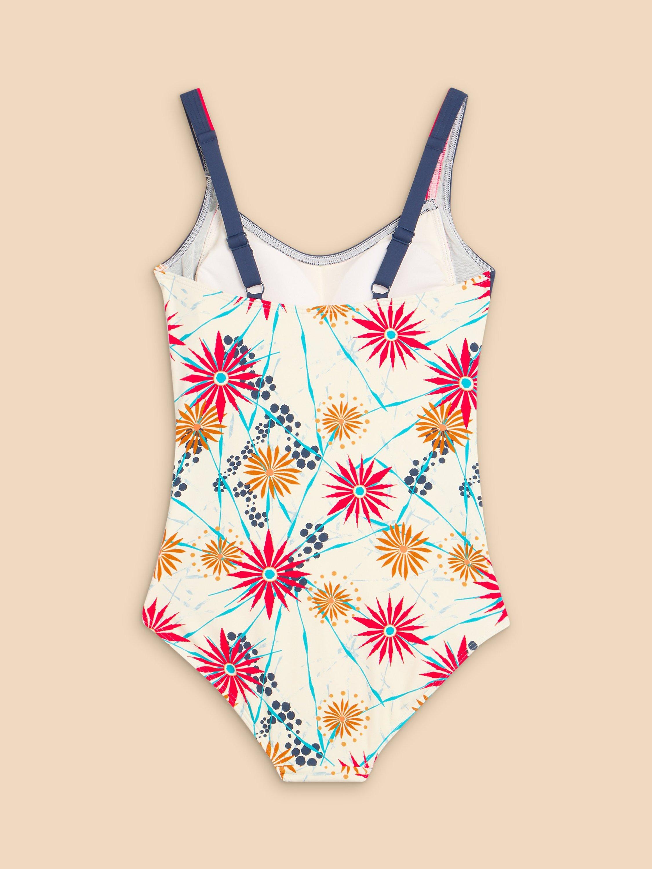Product image 7 of 7, which shows White Stuff Splash Swimsuit, Ivory/Multi, 6