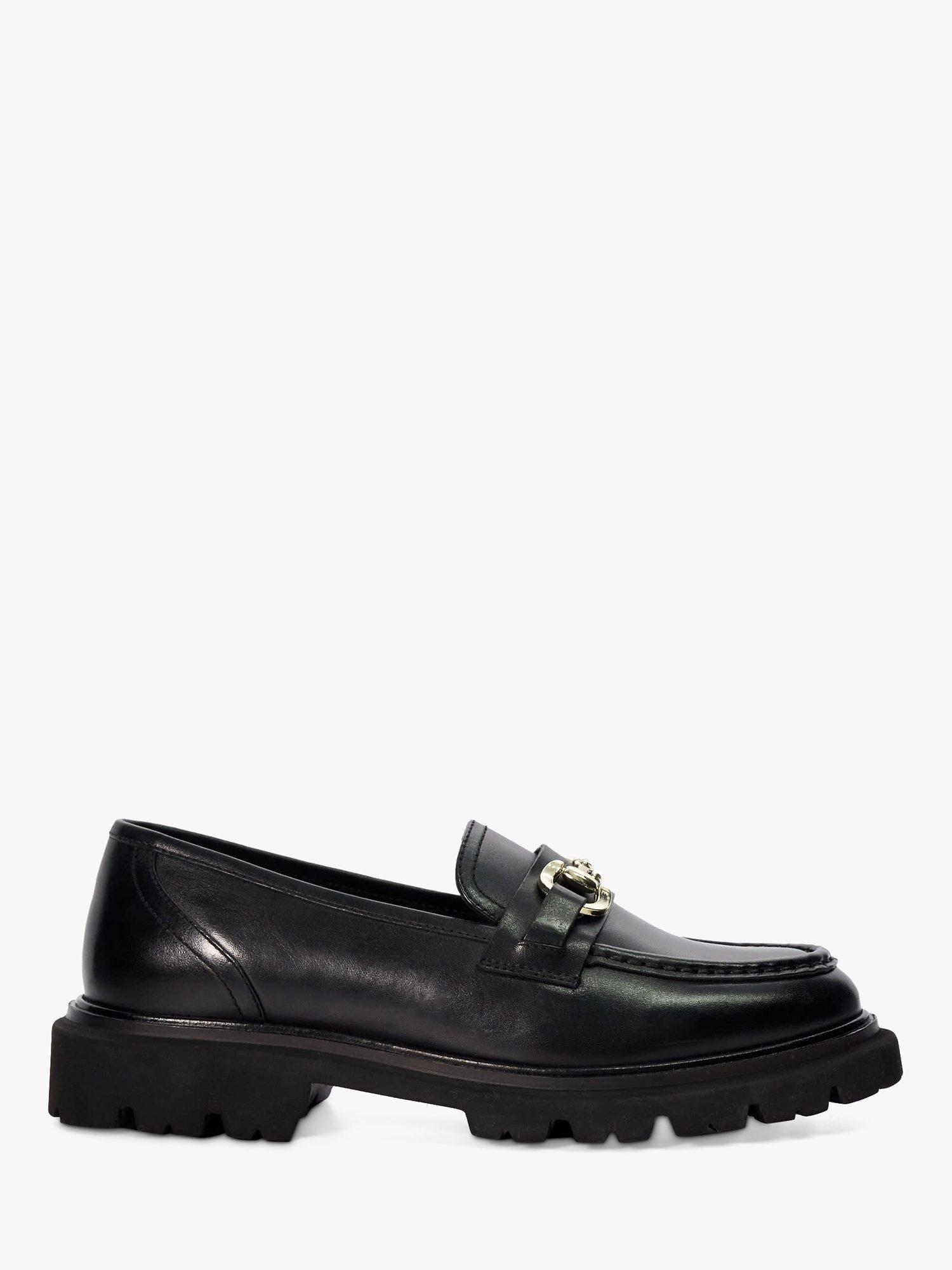 Dune Gallaghers Chunky Leather Snaffle Loafers, Black