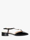 Dune London Heya Patent T-Bar Open Back Shoes, Black