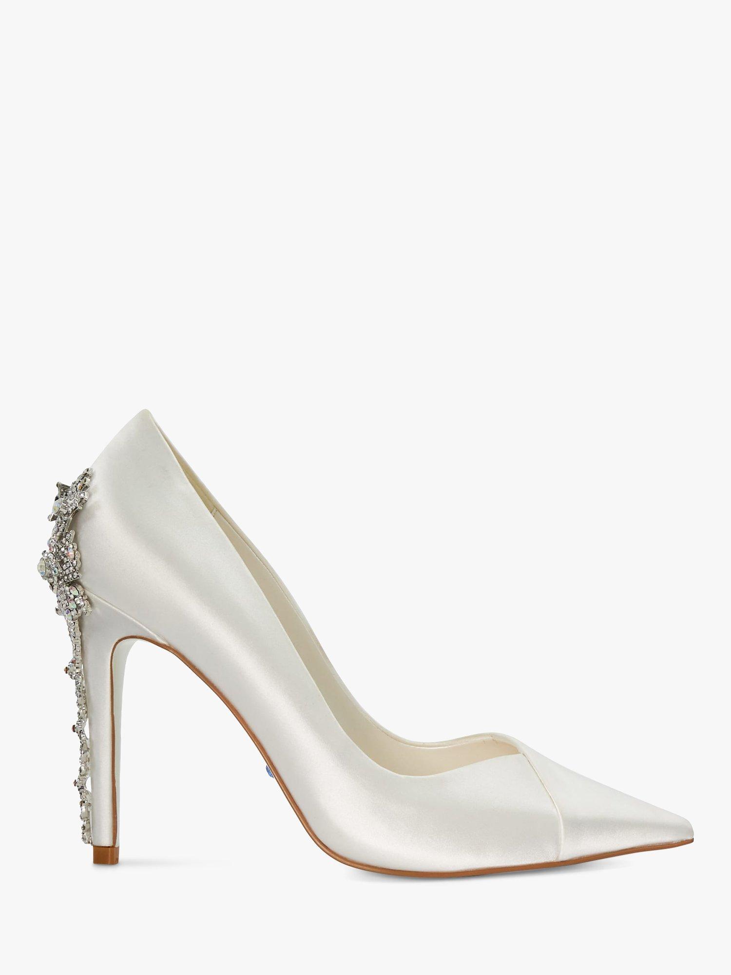 Dune Bridal Collection Auras Embellished High Heel Court Shoes White