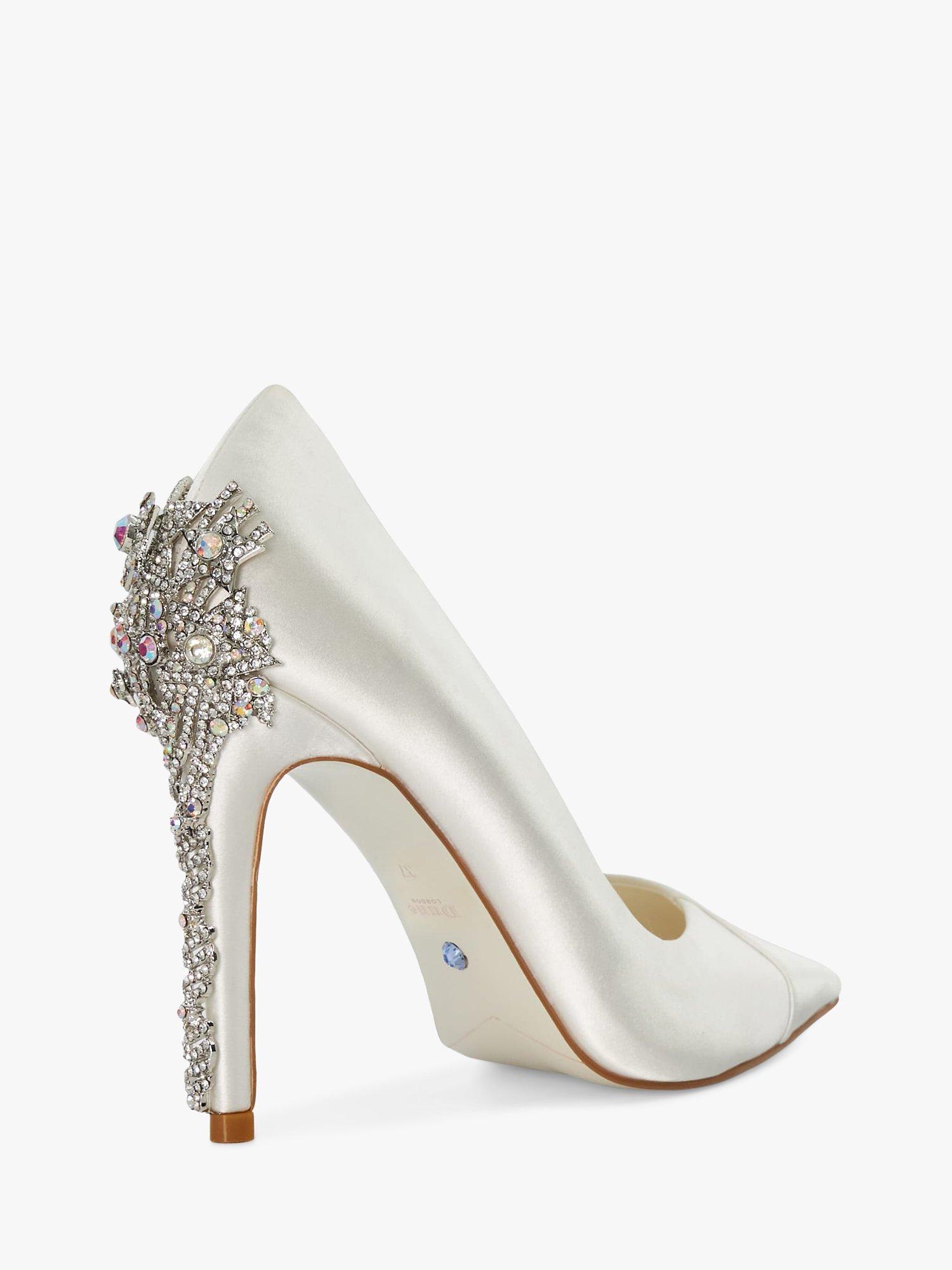 Product image 4 of 5, which shows Dune Bridal Collection Auras Embellished High Heel Court Shoes, White, EU37
