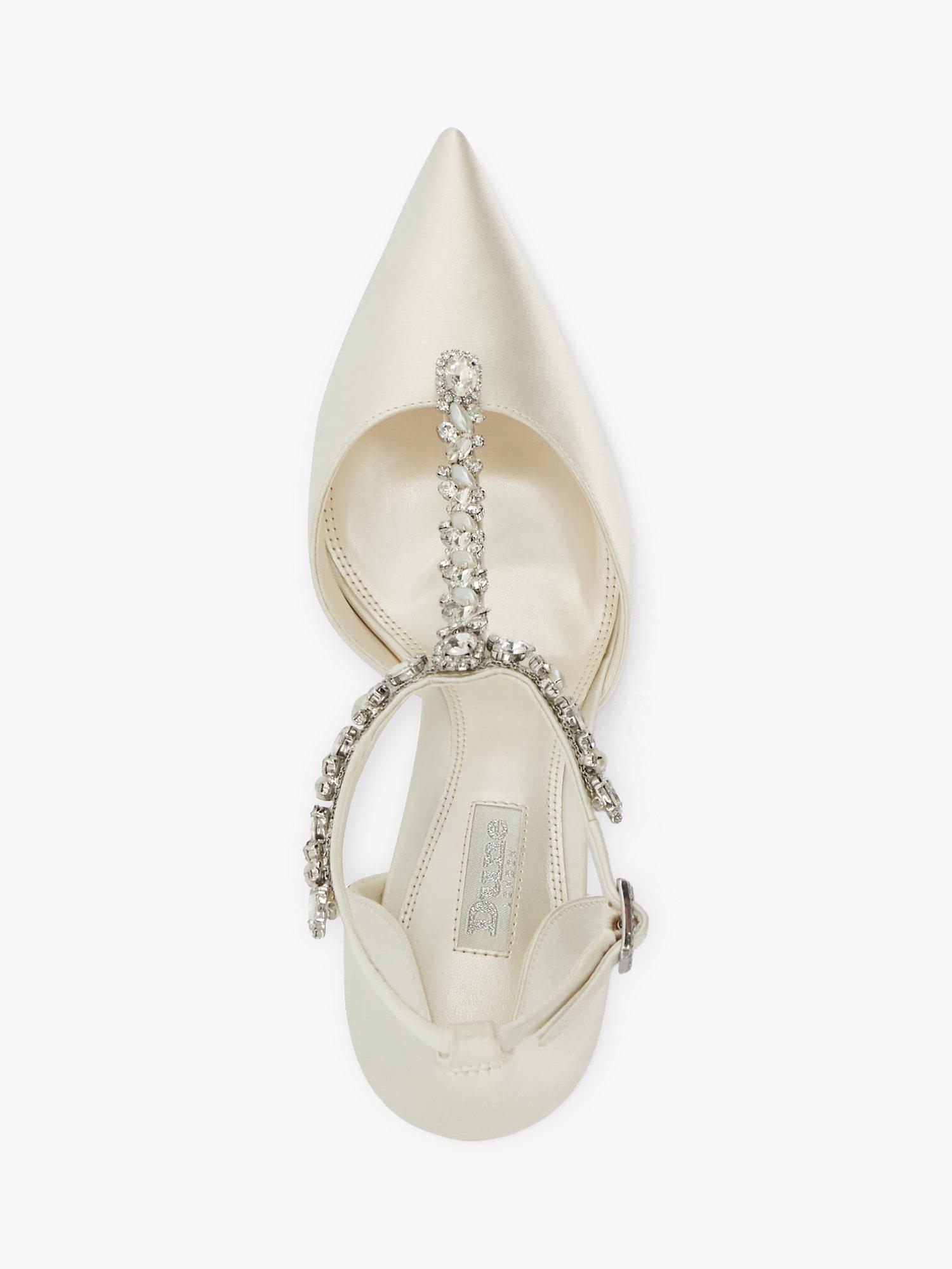 Product image 2 of 5, which shows Dune London Bridal Collection Devotional Embellished Court Shoes, Ivory, EU38