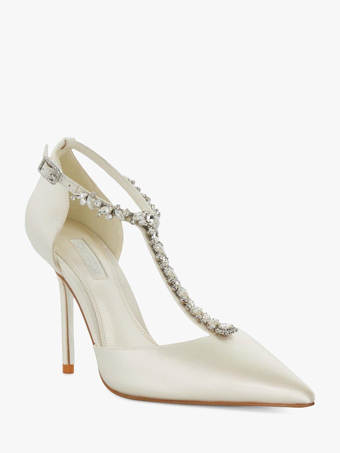 Product image 3 of 5, which shows Dune London Bridal Collection Devotional Embellished Court Shoes, Ivory, EU38