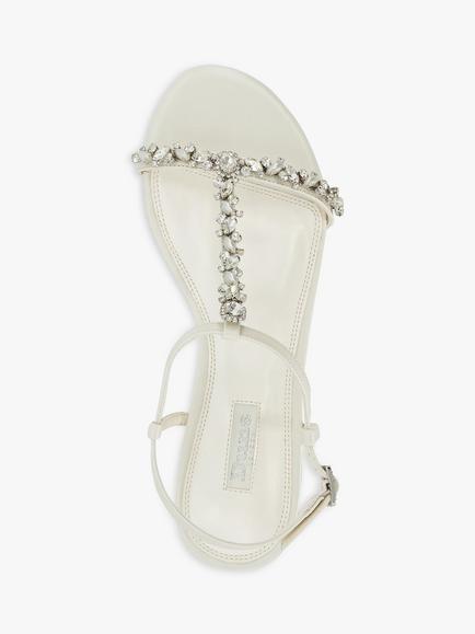 Dune London Bridal Collection Nuptuals Embellished T-Bar Sandals, Ivory - view 2, Ivory-synthetic