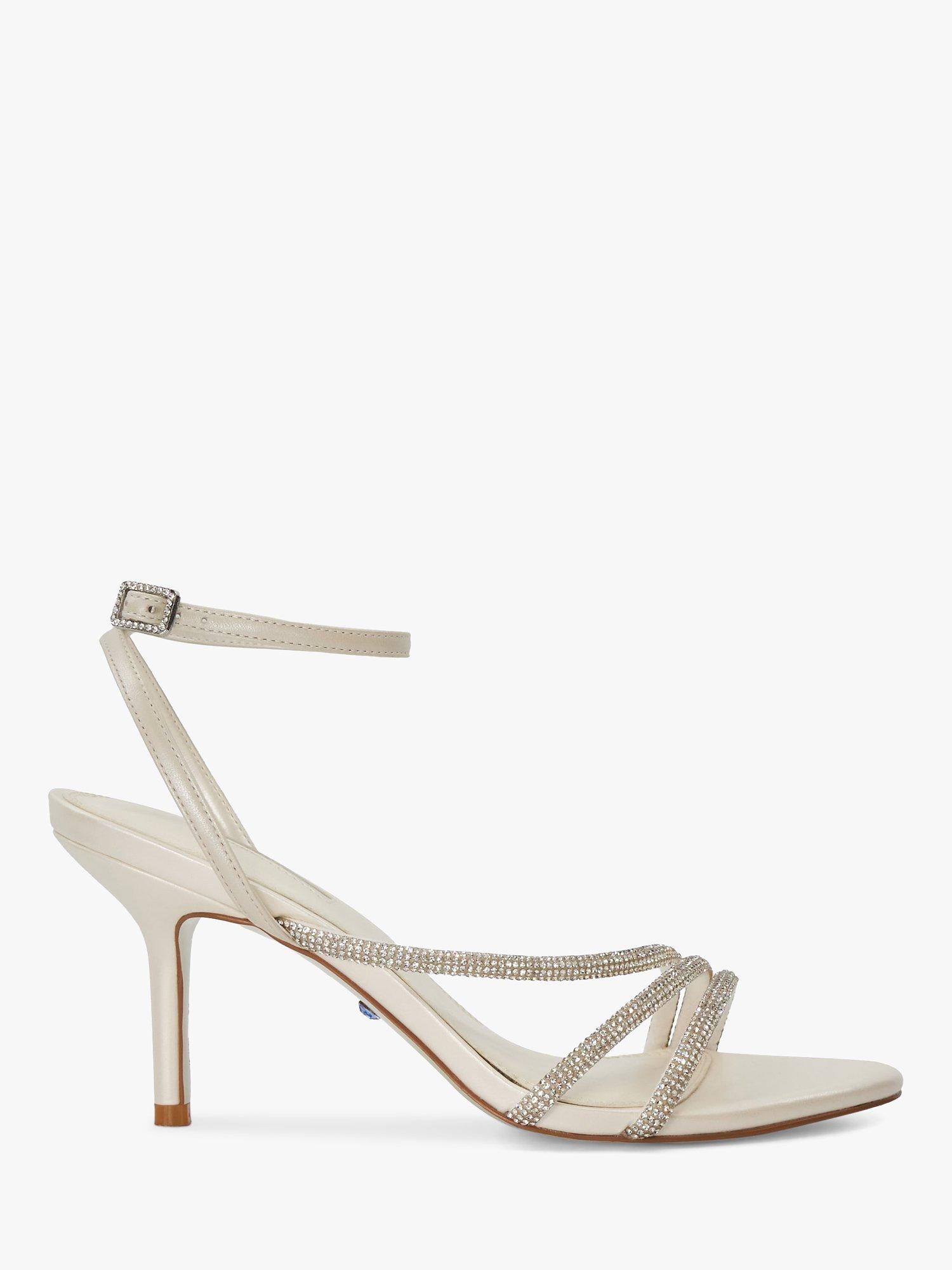 Product image 1 of 5, which shows Dune Bridal Collection Midsummers Diamante Strap Sandals, Ivory, EU41
