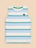 White Stuff Kids' Motif Stripe Vest Top, Blue/Multi