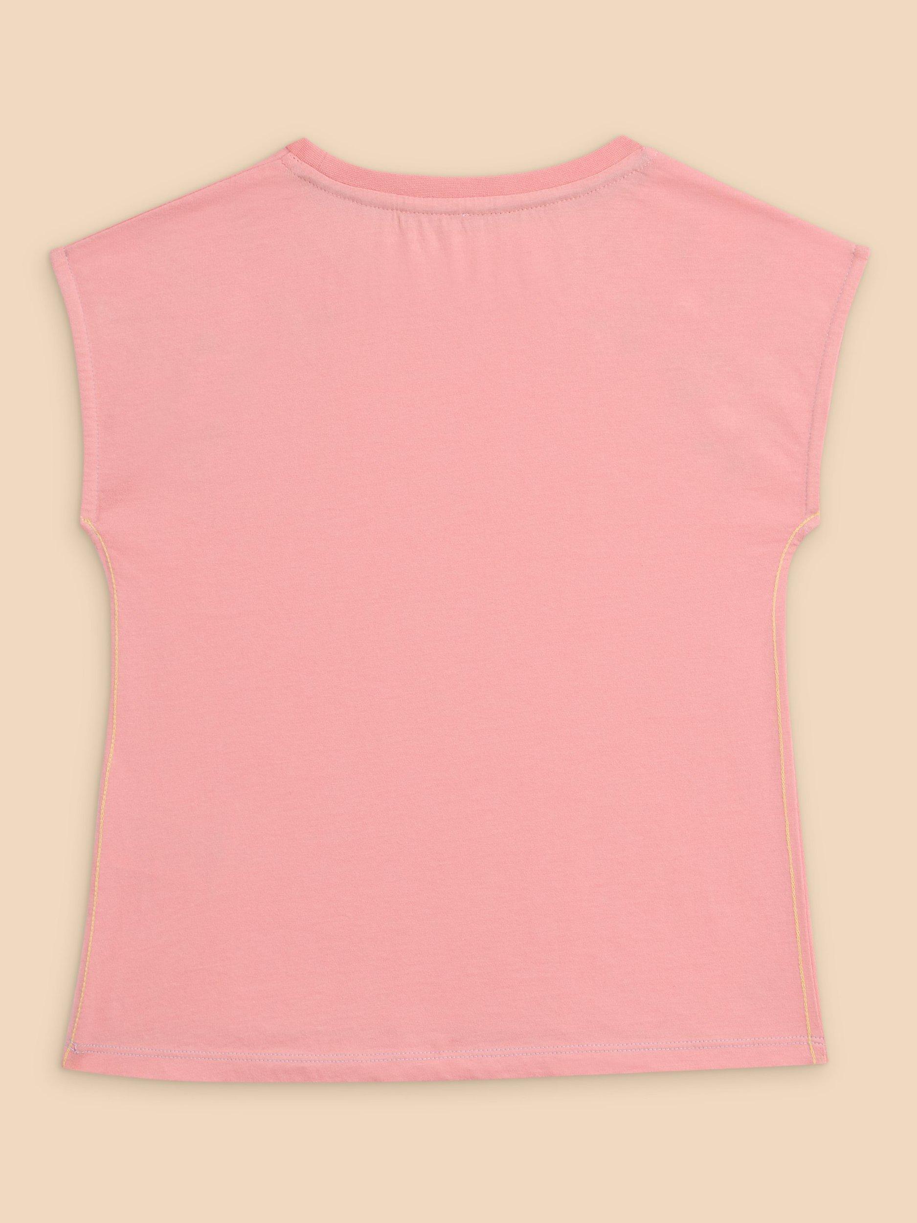 Product image 3 of 3, which shows White Stuff Kids' Embroidered Sleeveless Top, Pink, 3-4 years