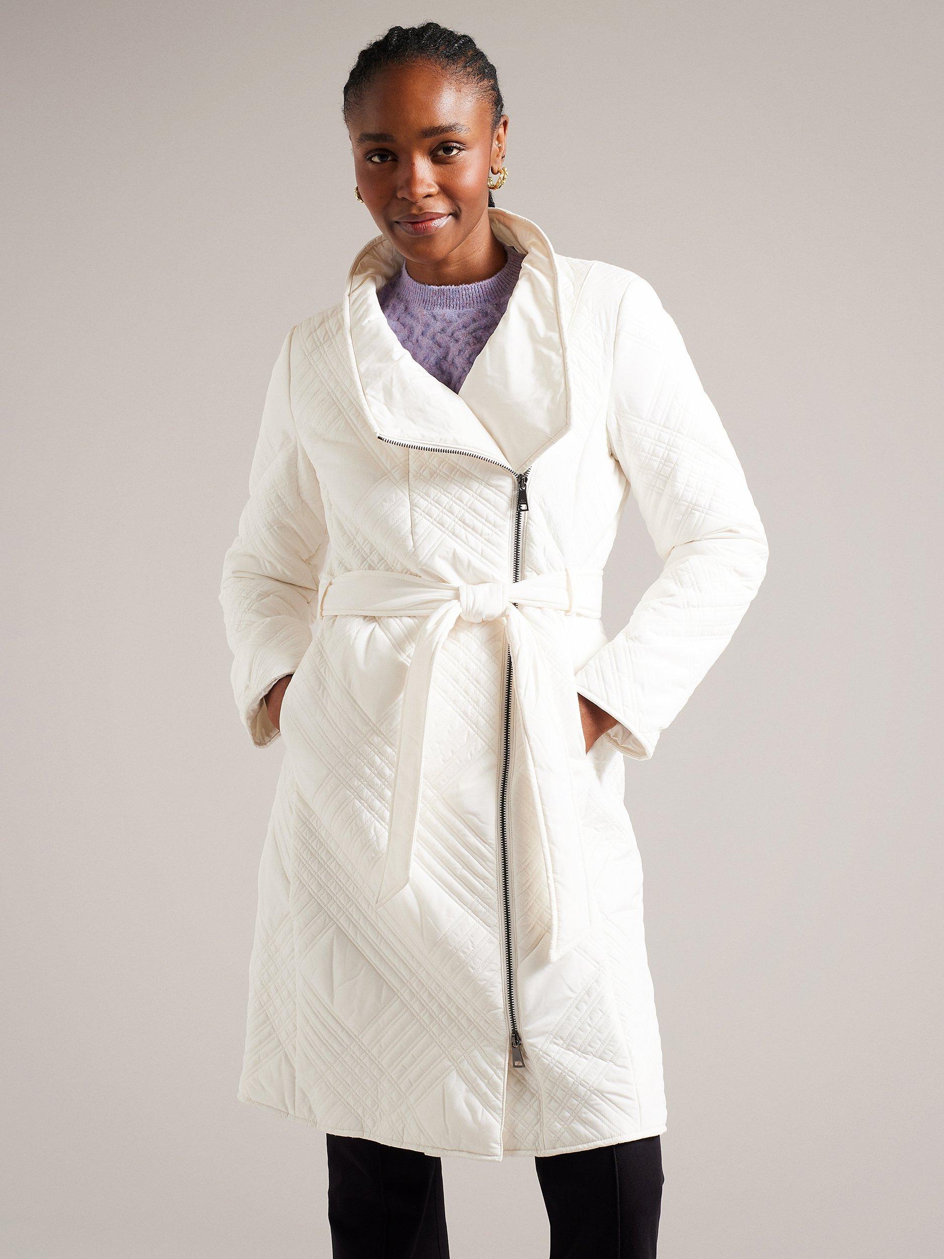 Ted Baker Rosemae Padded Wrap Coat, Natural Ivory