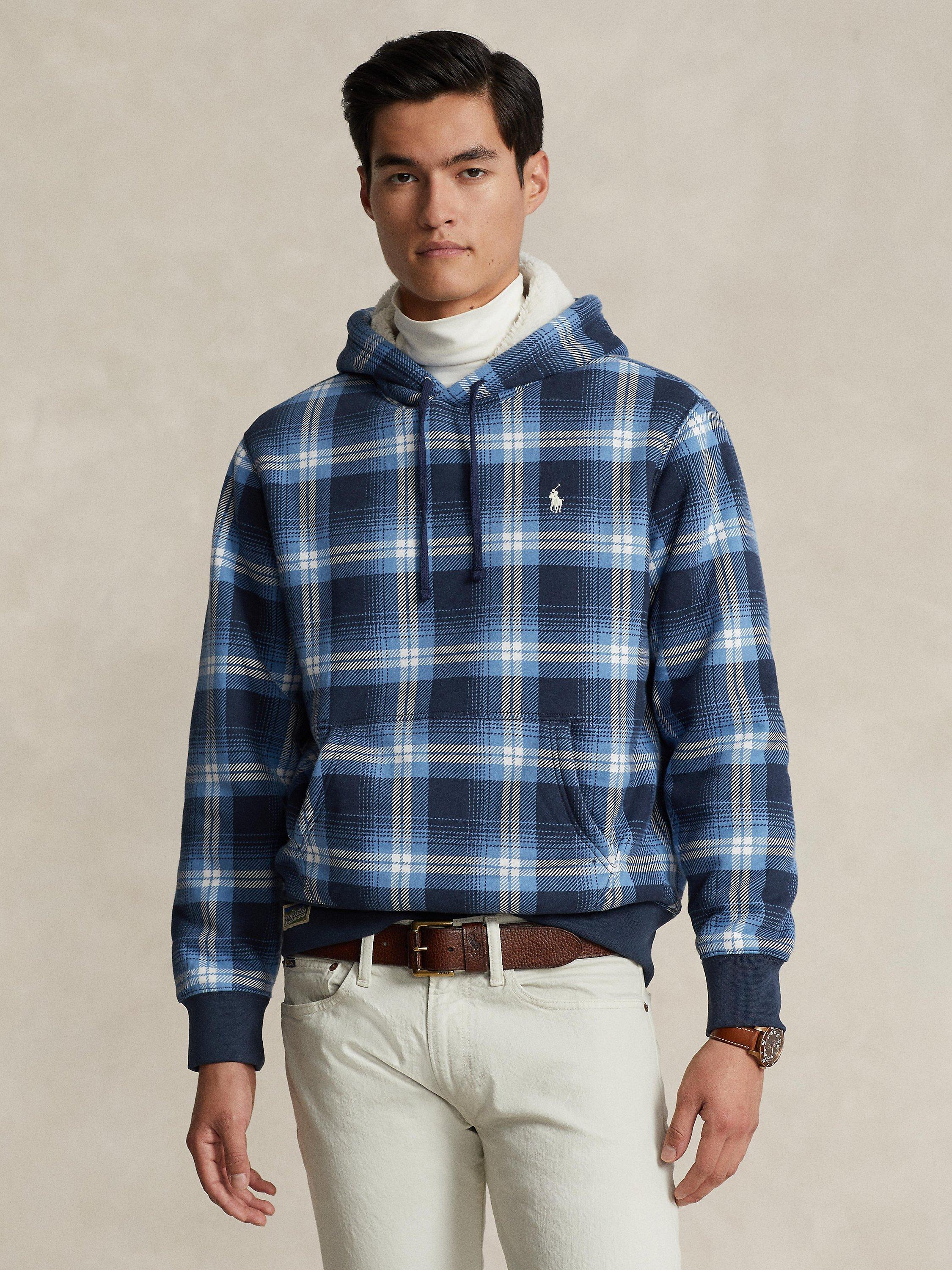 Polo Ralph Lauren Long Sleeve Check Hoodie, Blue/Multi