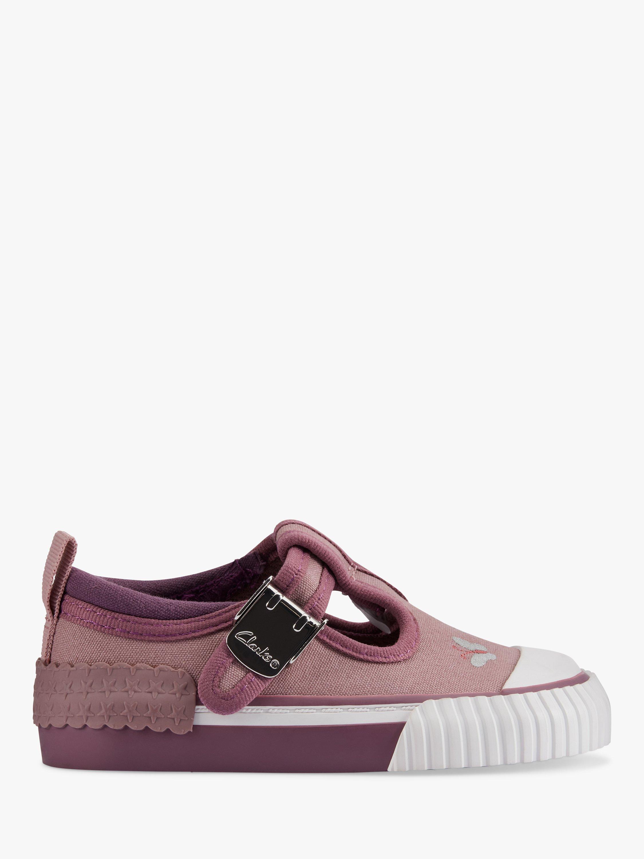 Clarks Kids' Foxing Pet T-Bar Shoes, Dusty Pink