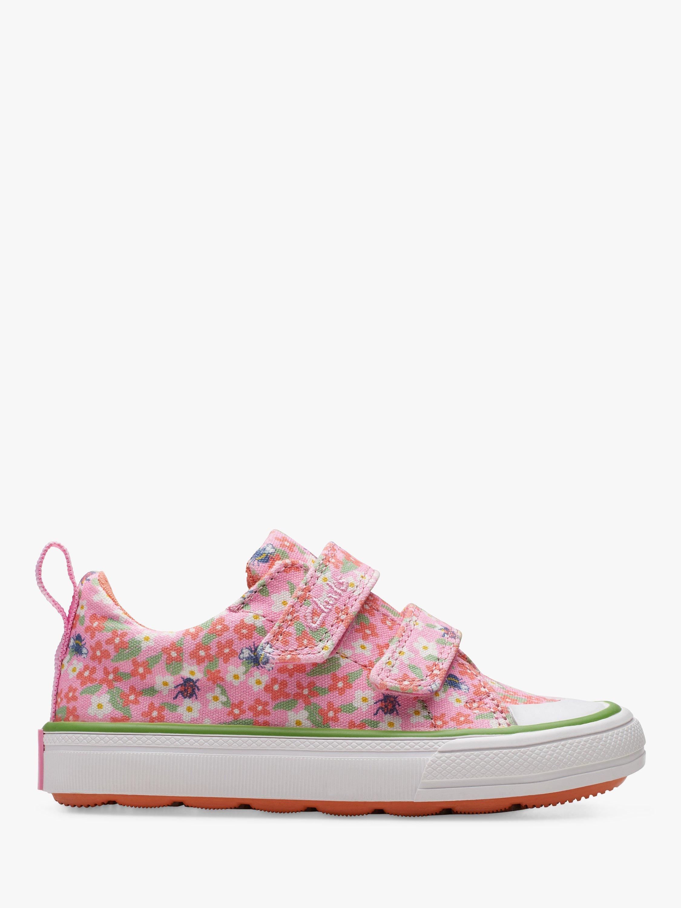 Clarks Kids' Foxing Posey Canvas Shoes, Pink/Multi