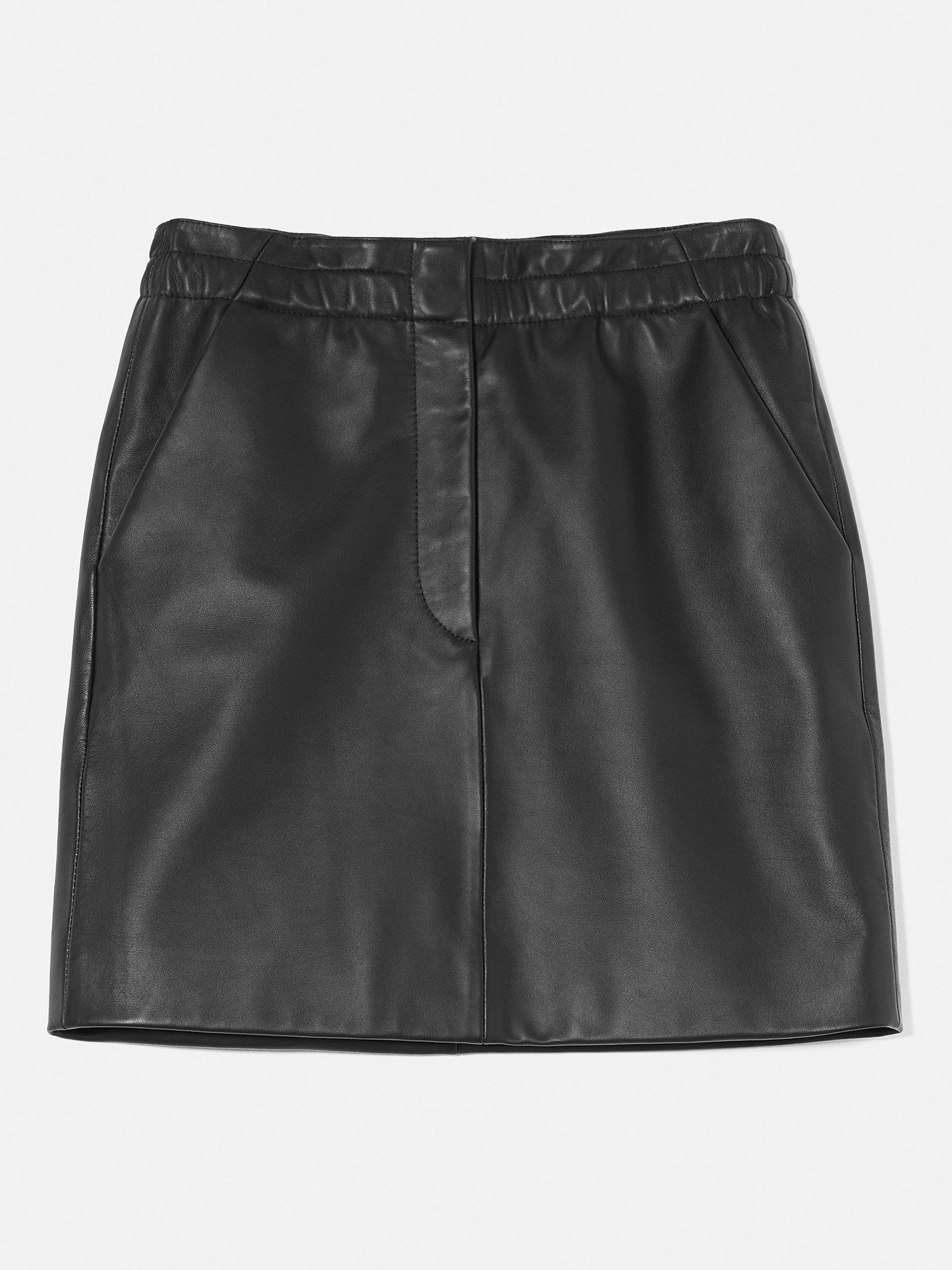 Jigsaw Mini Leather Skirt Black