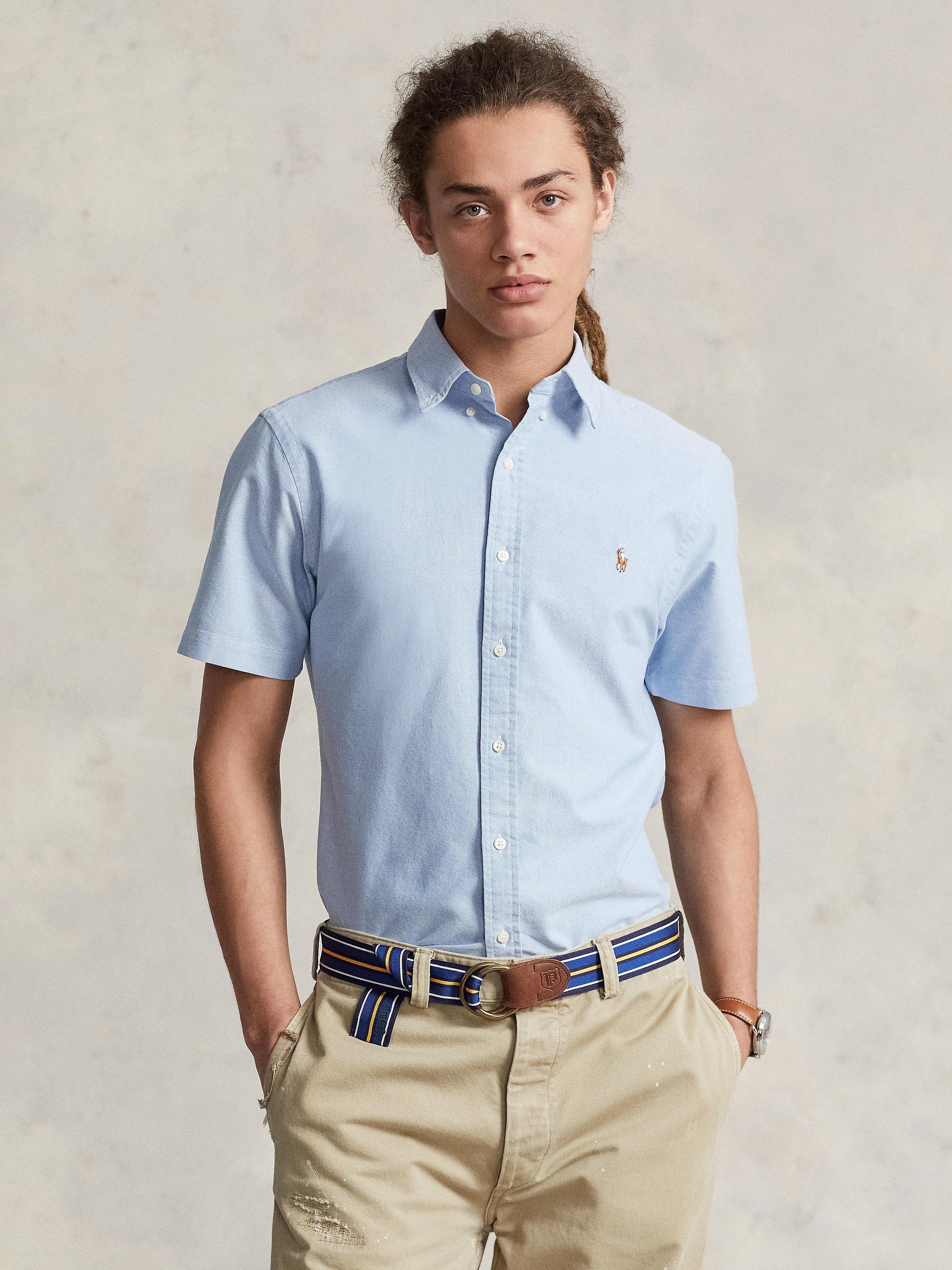 Ralph Lauren Slim Fit Oxford Short Sleeve Shirt, Bsr Blue