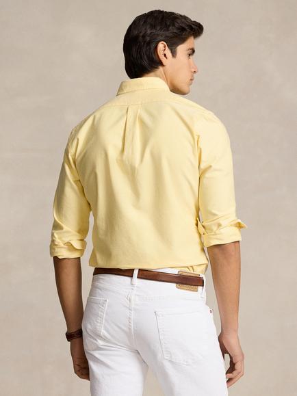 Polo Ralph Lauren Long Sleeve Custom Fit Oxford Shirt - view 2, Yellow Oxford