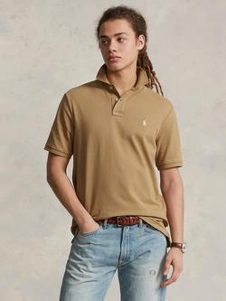 Ralph Lauren Custom Slim Fit Mesh Polo Shirt, Cafe Tan/C8176