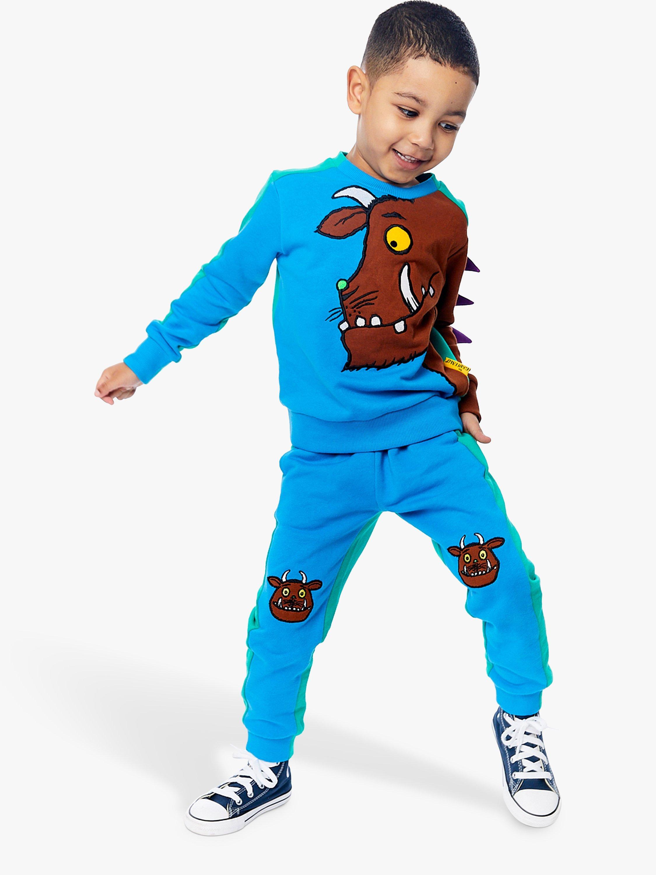 Fabric Flavours Kids' Gruffalo Sweatshirt & Joggers Set, Blue Sky/Multi