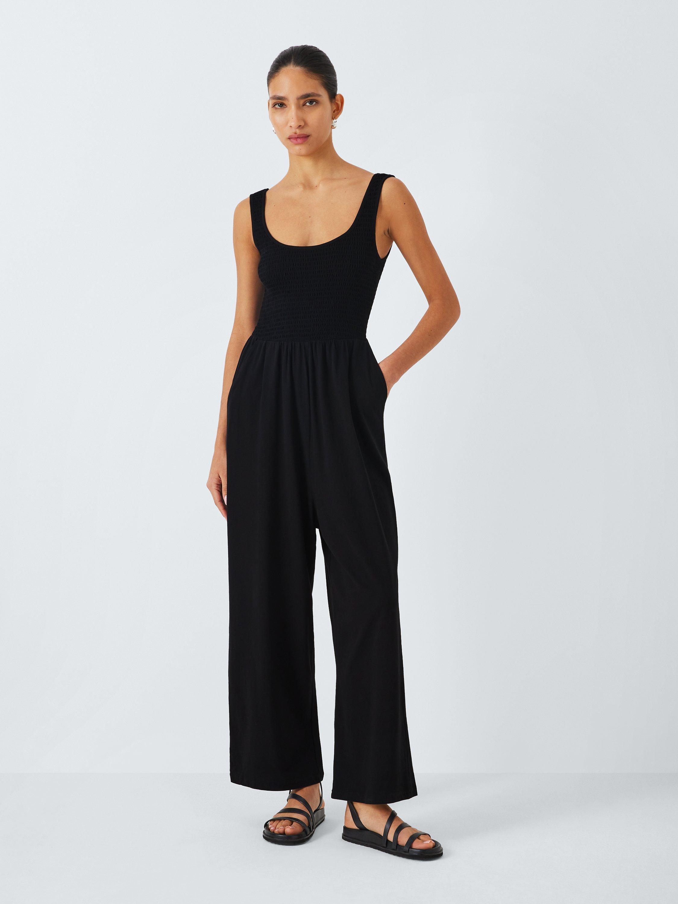 John Lewis ANYDAY Shirred Bodice Jumpsuit, Black