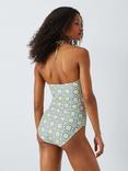 AND/OR Geometric Tile Halterneck Swimsuit, Green