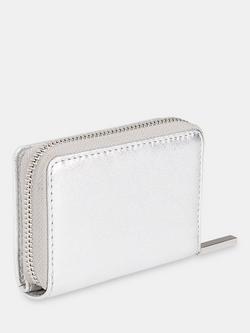 Whistles Koa Compact Zip Around Leather Purse - view 2, Silver