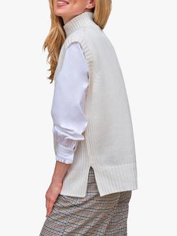 Pure Collection Cashmere Wool Blend Longline Knitted Tank Top, Soft White - view 2, Soft White