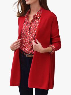 Pure Collection Gassato Cashmere Swing Cardigan, Cherry Red