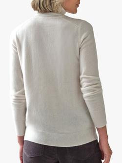 Pure Collection Cashmere Roll Neck Jumper - view 2, Soft White