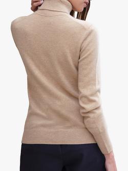 Pure Collection Cashmere Roll Neck Jumper - view 2, Camel