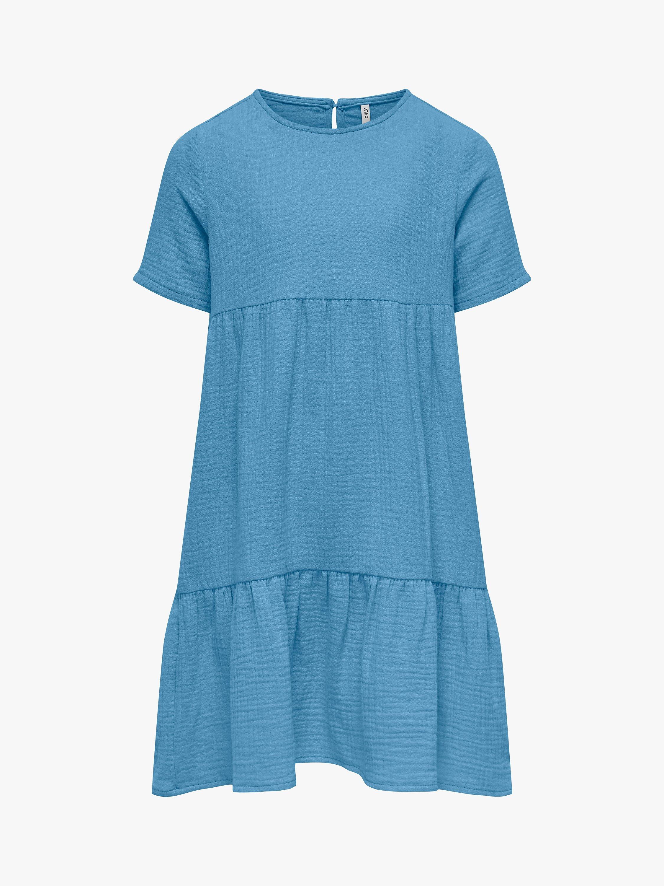 KIDS ONLY Kids' Cotton Layered Short Sleeve Dress, Blissful Blue