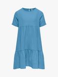 KIDS ONLY Kids' Cotton Layered Short Sleeve Dress, Blissful Blue