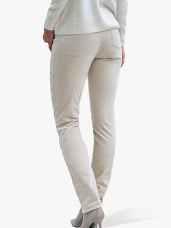 Pure Collection Washed Velvet Jeans - view 2, Winter White