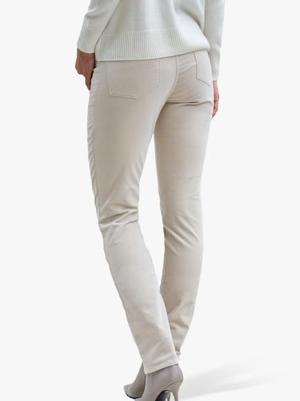 Pure Collection Washed Velvet Jeans - view 2, Winter White