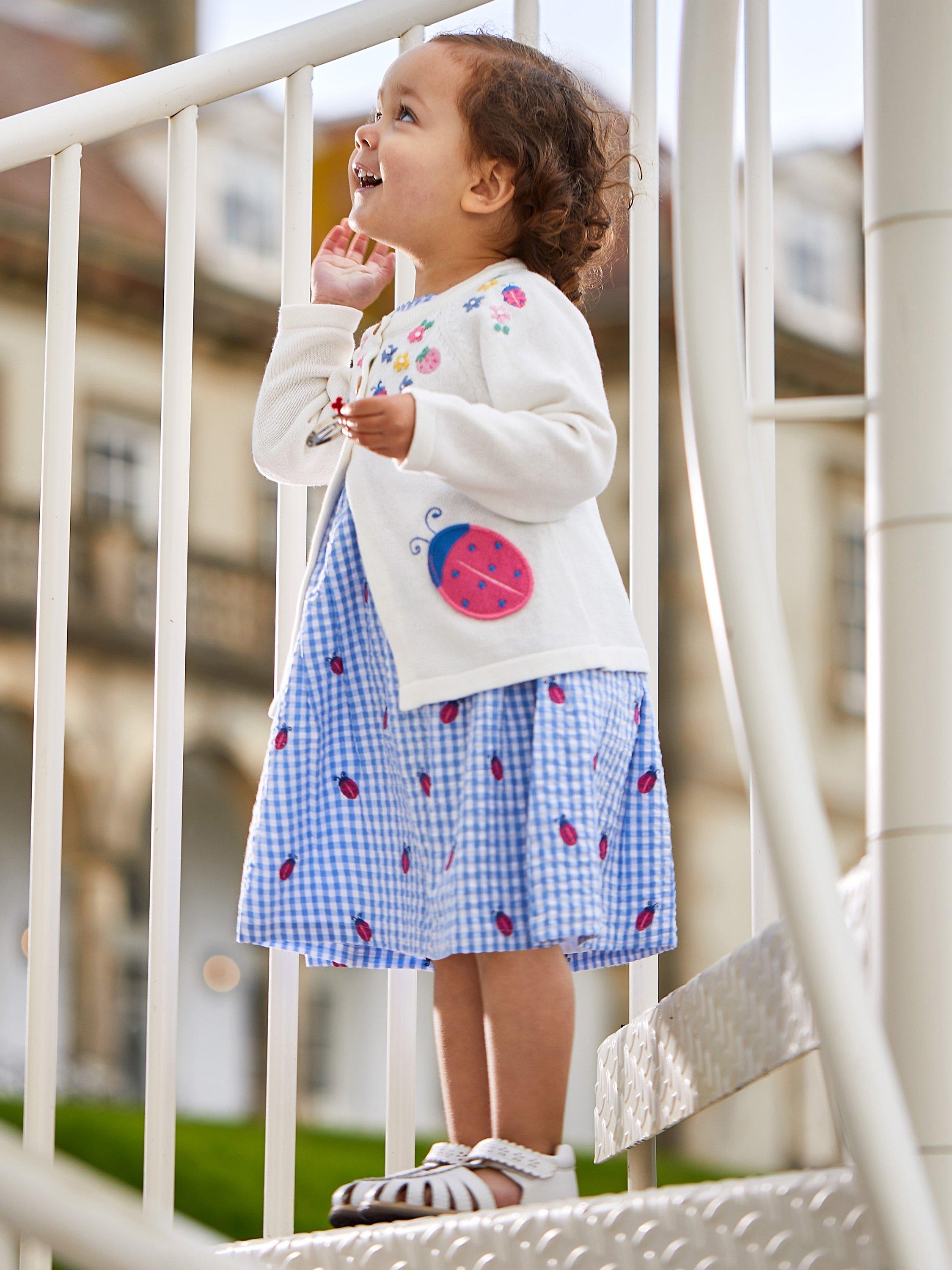 JoJo Maman Bebe Baby Ladybird Cardigan Cream Multi