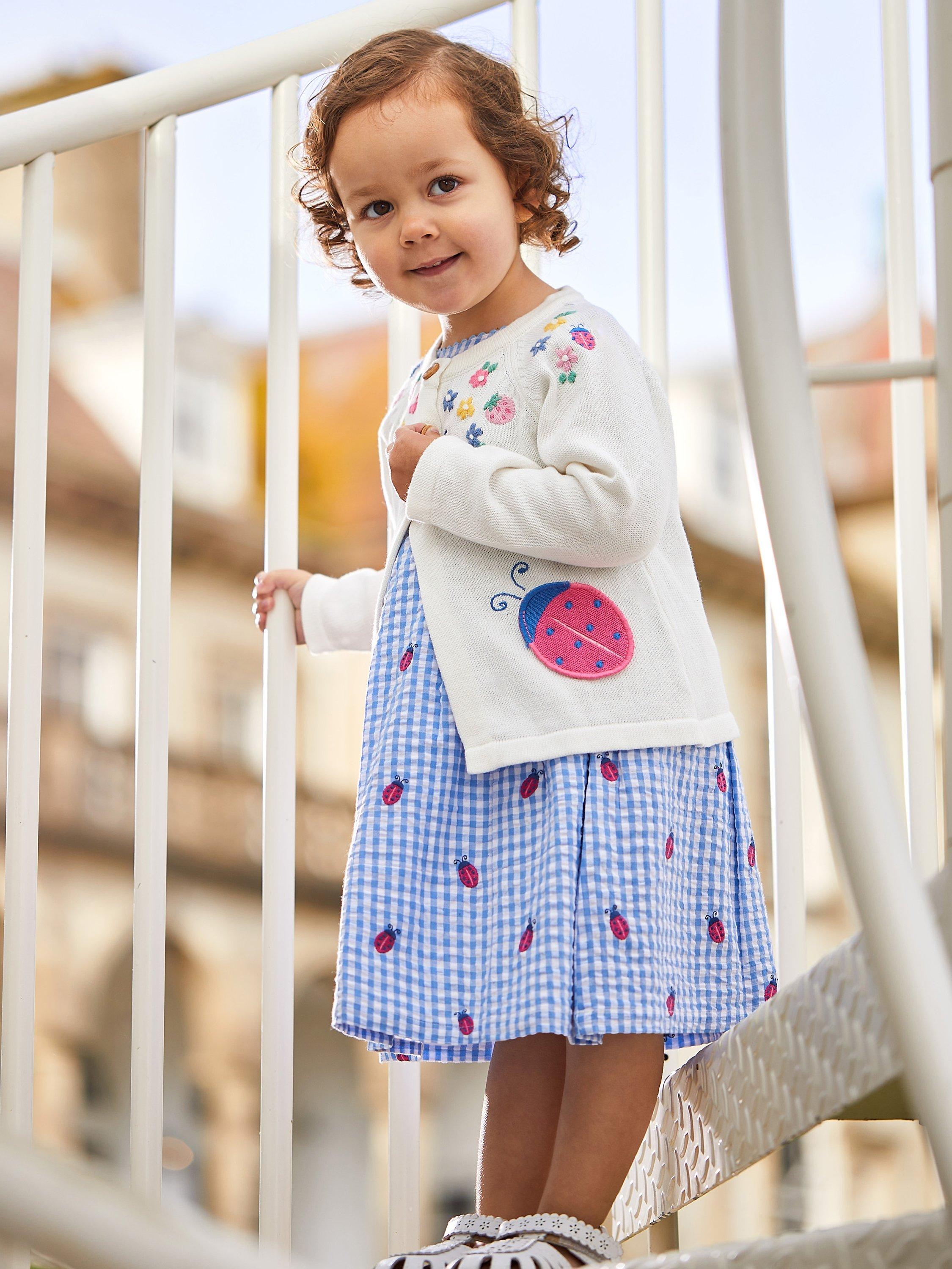 JoJo Maman Bebe Baby Ladybird Cardigan Cream Multi