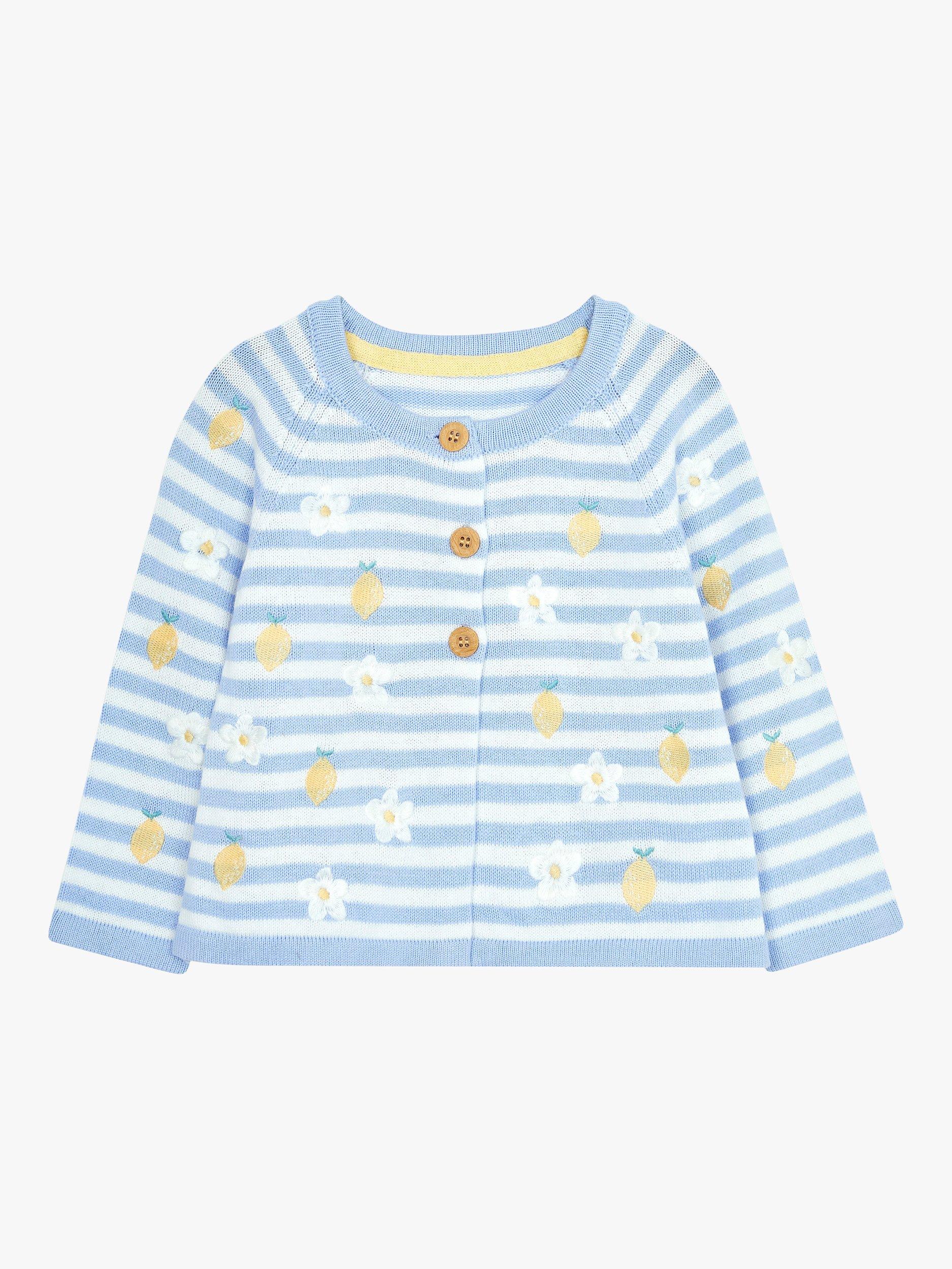 JoJo Maman Bébé Baby Lemon & Daisy Cardigan, Blue