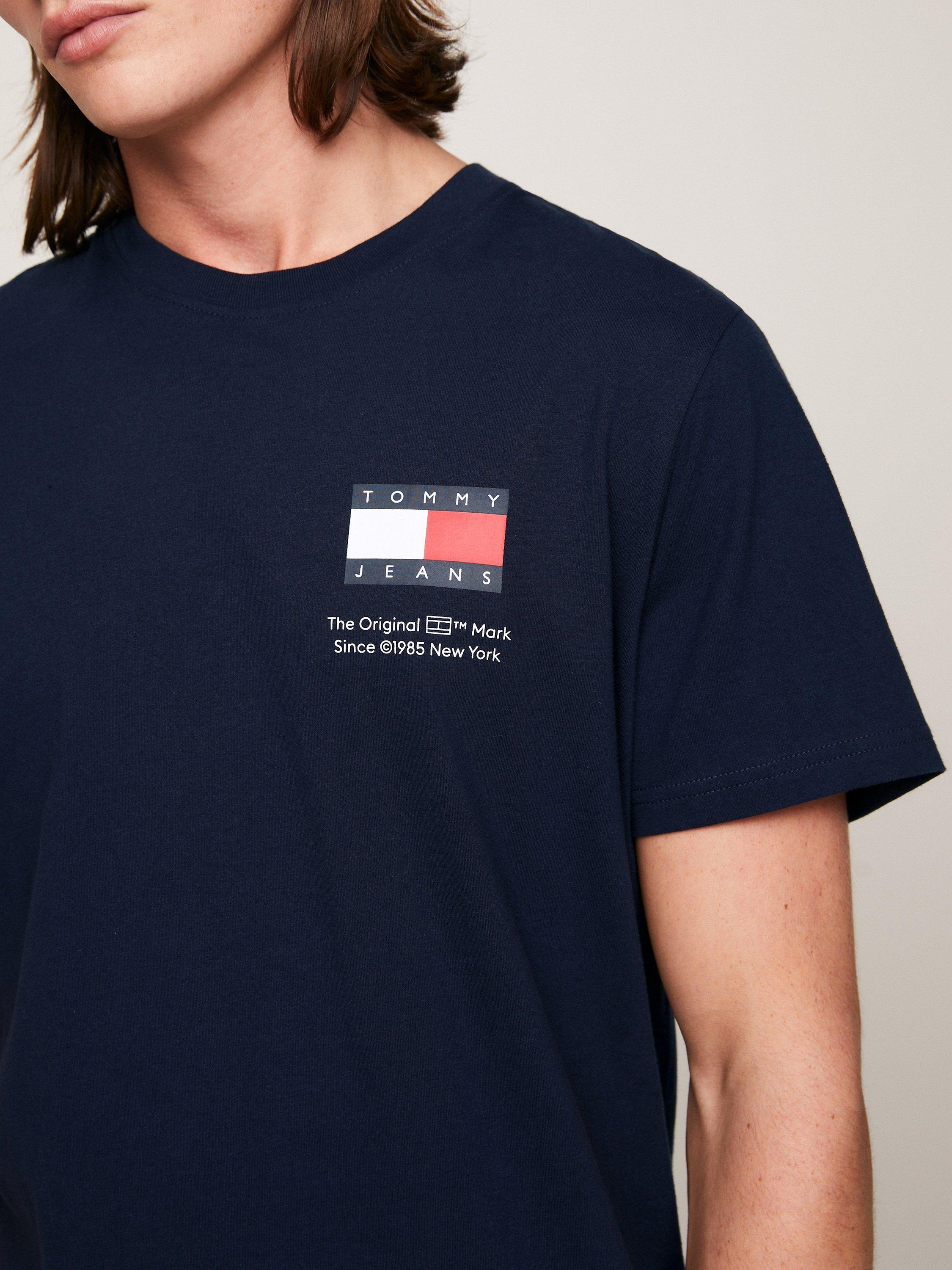 Product image 3 of 6, which shows Tommy Jeans Slim Essential Flag T-Shirt, Dark Night Navy, XS