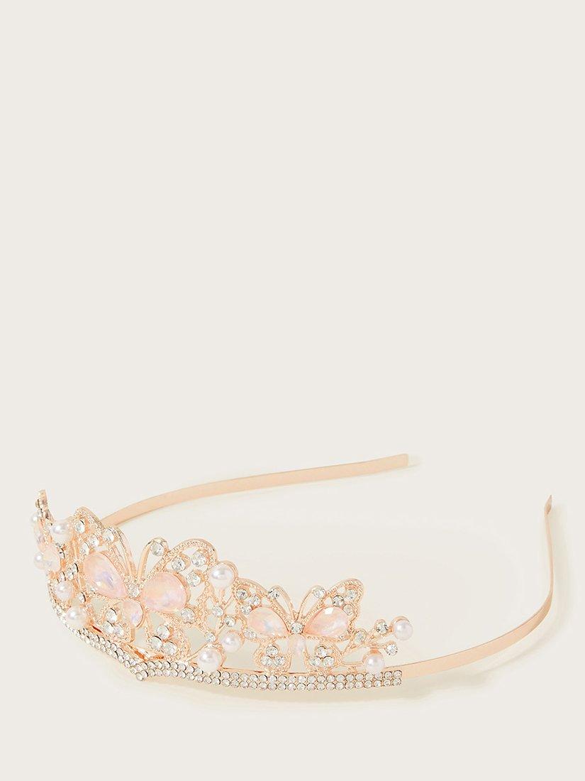 Monsoon Kids' Talia Jewelled Tiara, Rose Gold