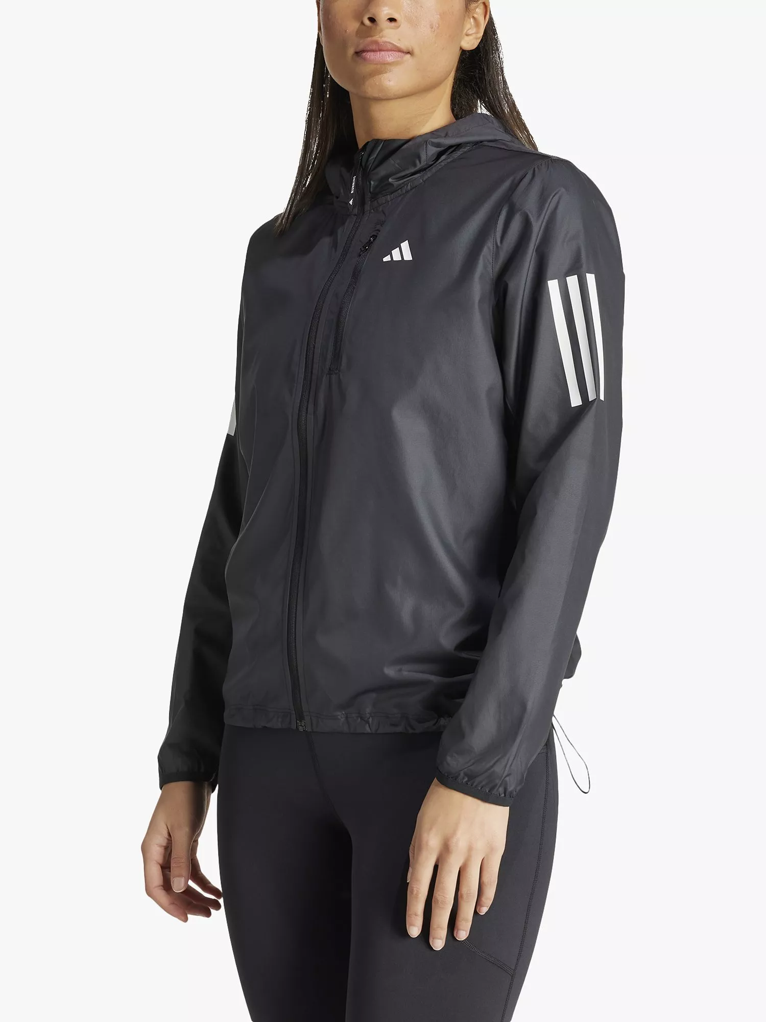 Adidas black windbreaker womens online