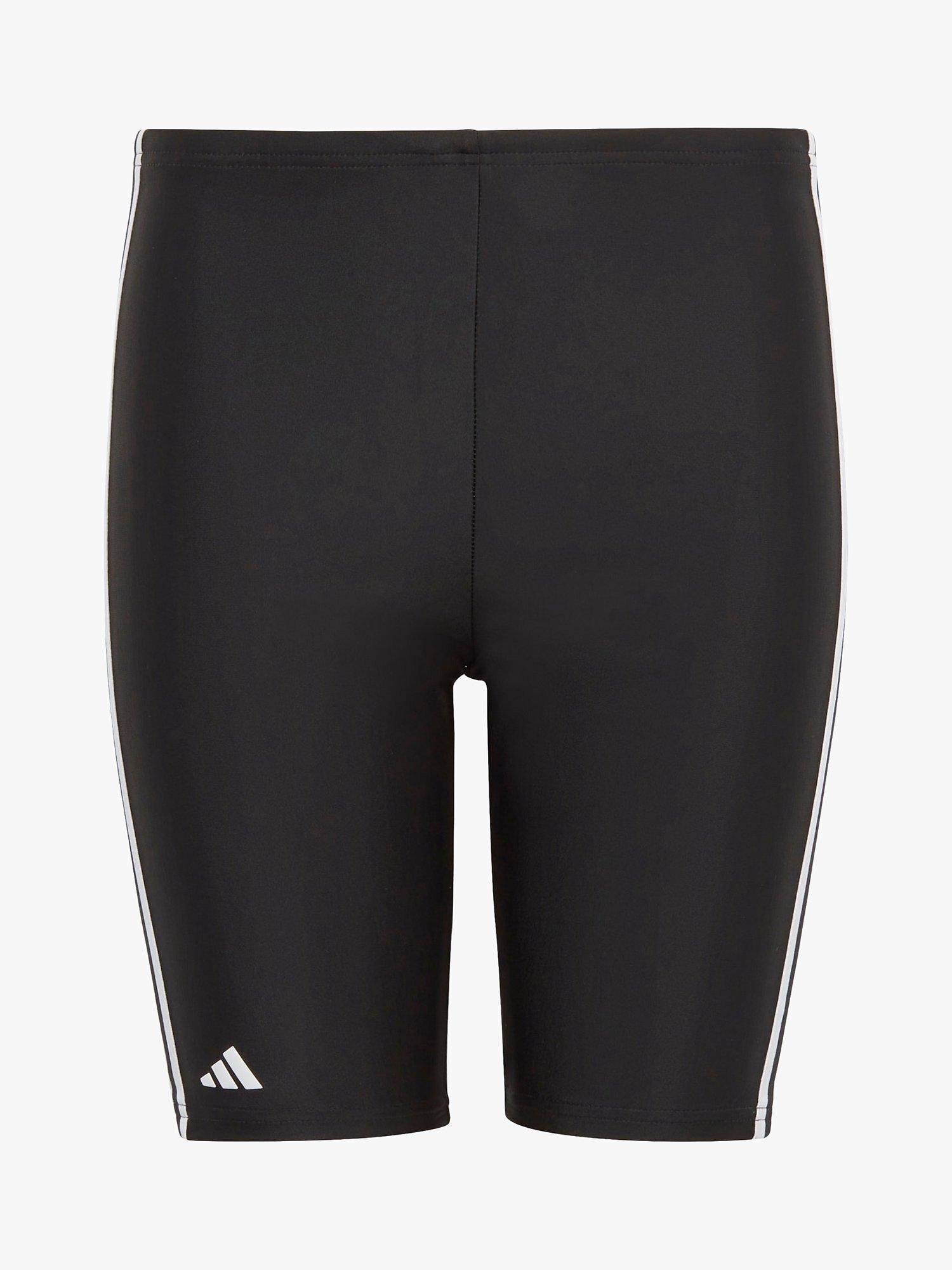 adidas Kids' Classic 3 Stripes Swim Jammer, Black/White