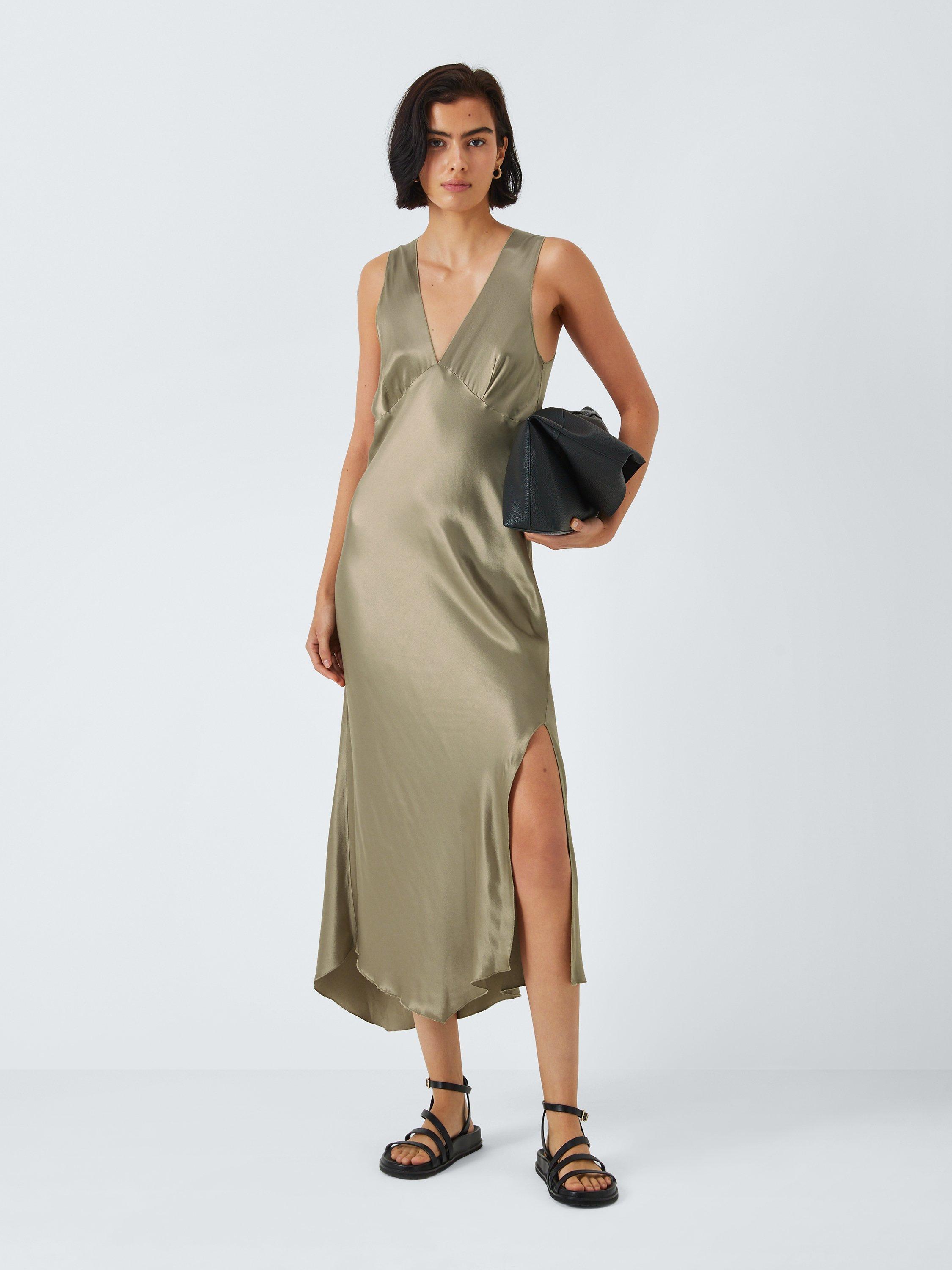 Rails Monique Satin Asymmetric Hem Midi Dress, Mermaid