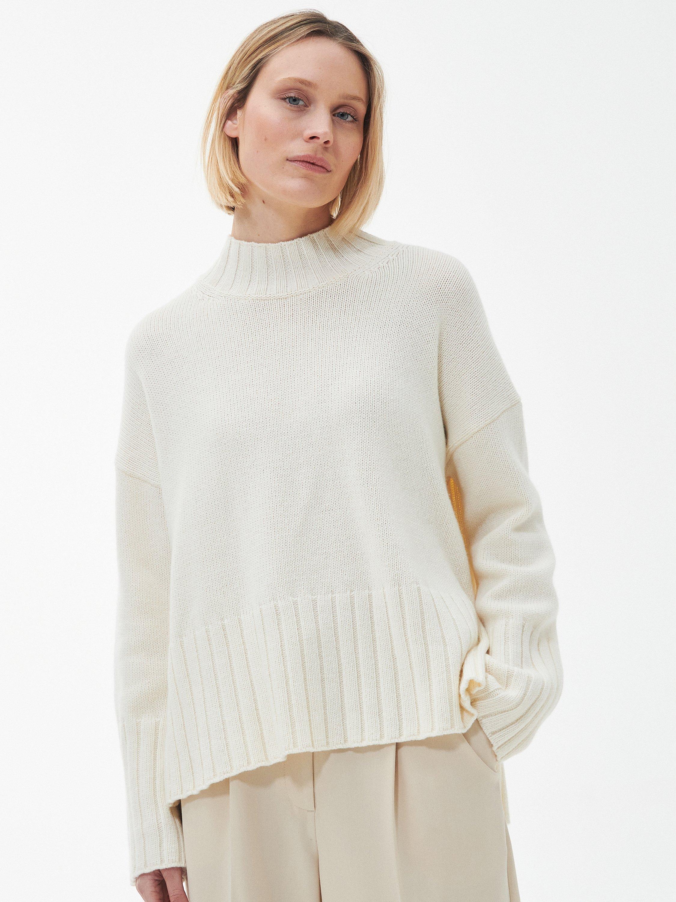 Barbour Winona Cotton Wool Blend Jumper, Antique White
