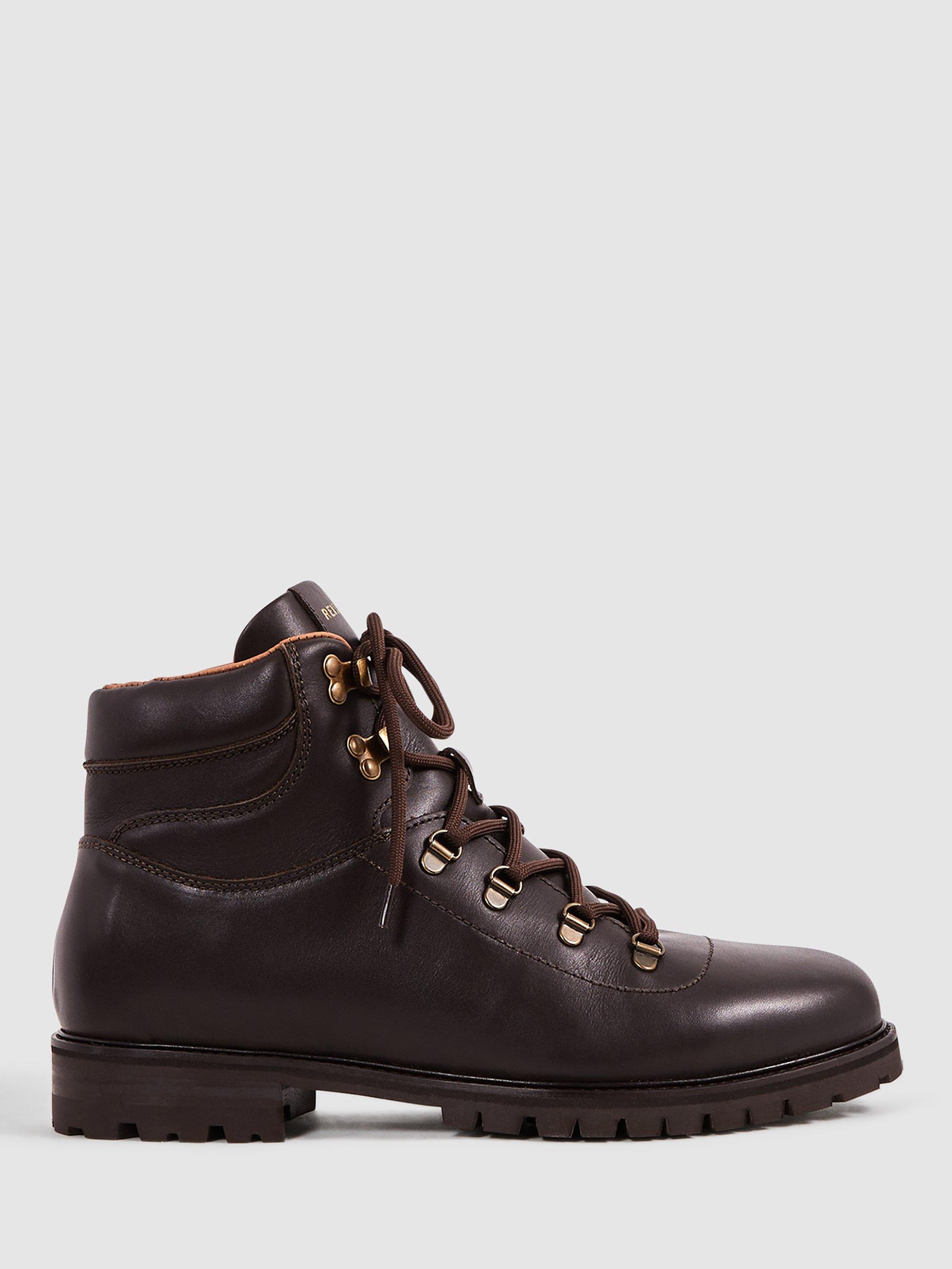 Reiss Ashdown Hiking Boots, Dark Brown
