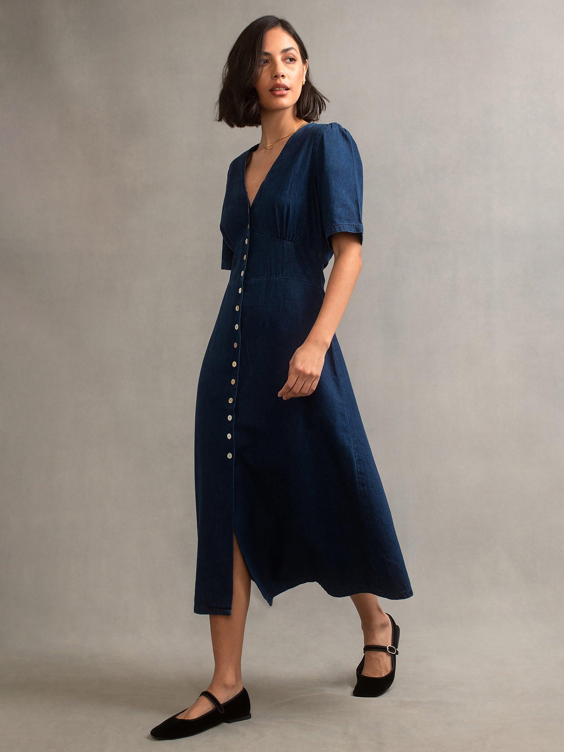Nobody's Child Alexa Denim Midi Dress, Dark Wash