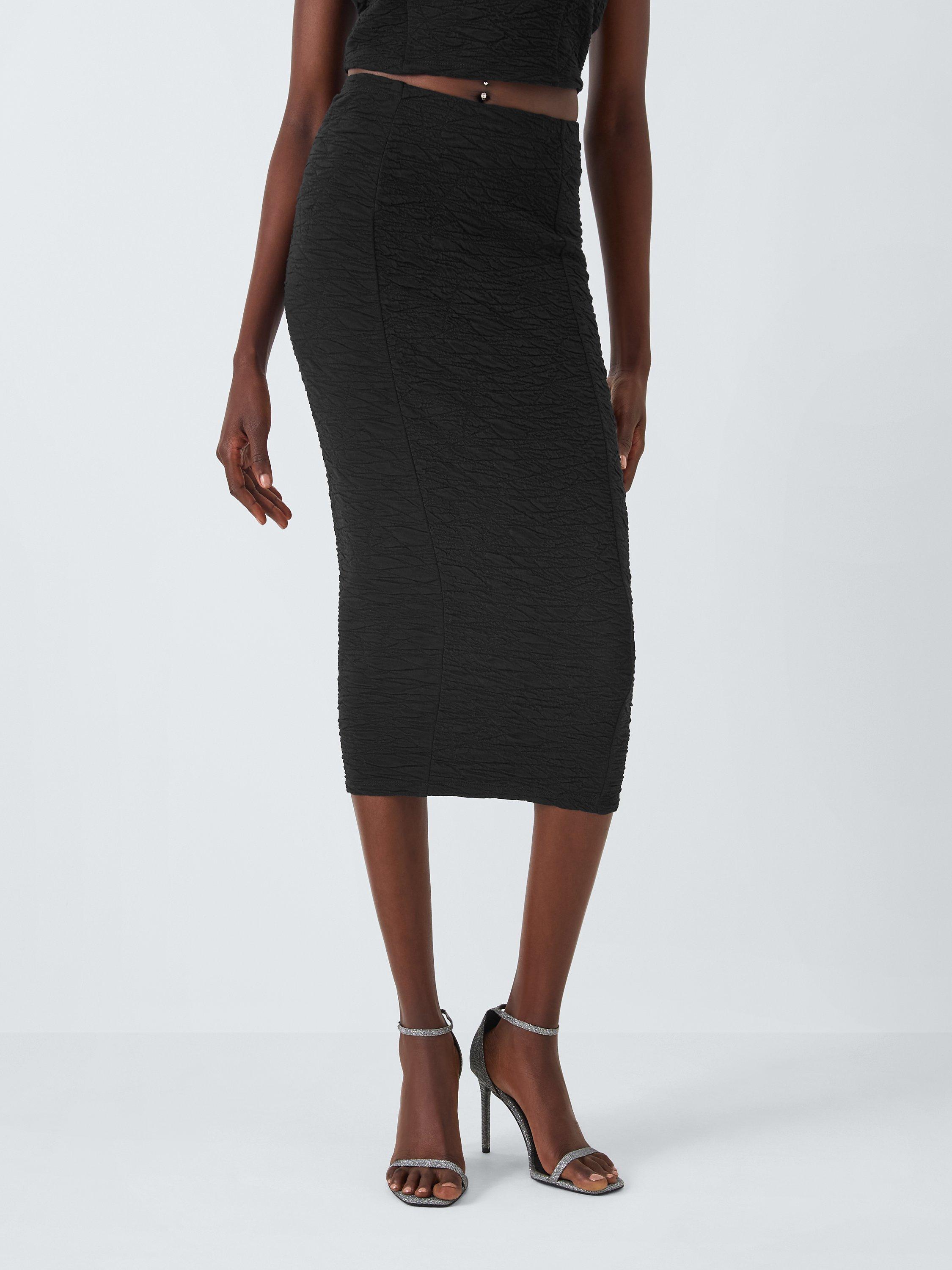 Good American Scrunchie Midi Skirt, Black