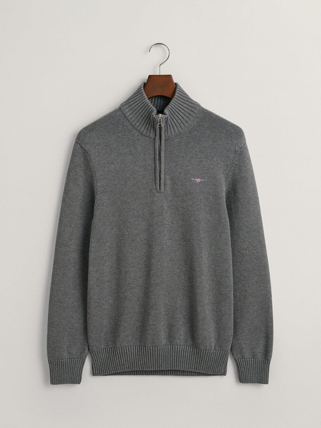 Product image 6 of 6, which shows GANT Casual Cotton Half Zip Jumper, Dark Grey, S