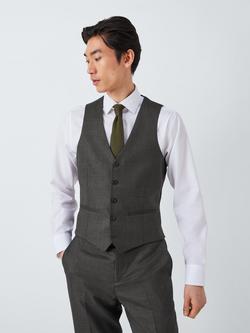 John Lewis Super 100's Birdseye Regular Suit Waistcoat, Charcoal