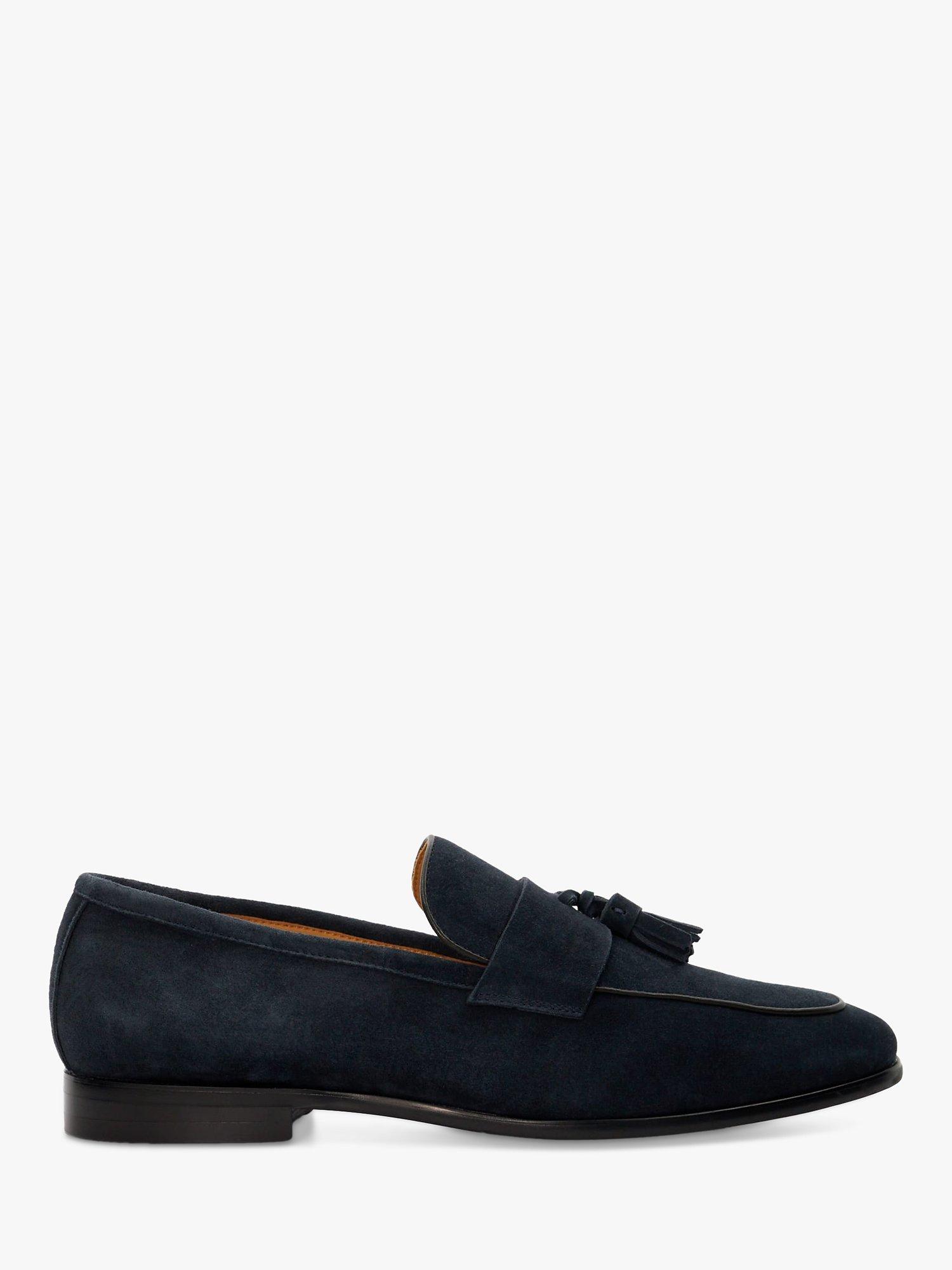 Dune Saxxton Suede Tassle Loafers, Navy