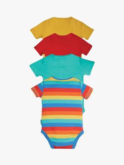 Frugi Baby Over The Rainbow Organic Cotton Bodysuits, Pack of 4, Multi, Multi