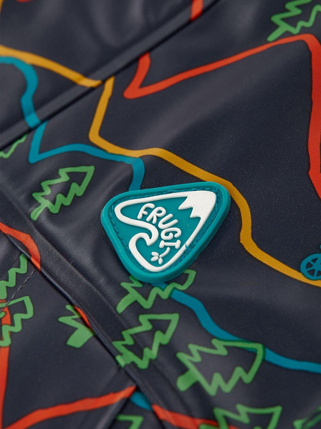 Product image 2 of 2, which shows Frugi Kids' Rainy Days Waterproof Coat, Rosehip/Rabbit, 1-2 years